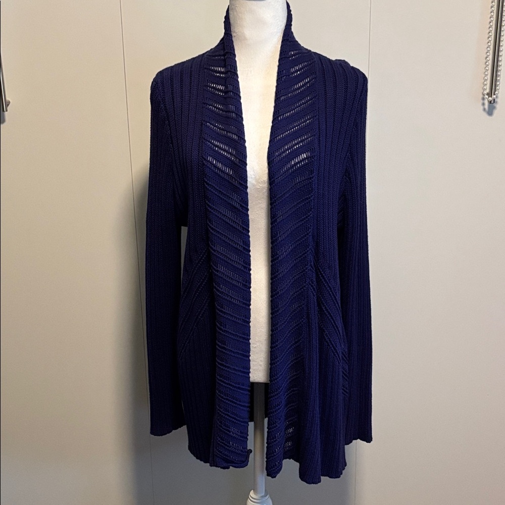 Chico's Navy Open Front Cardigan